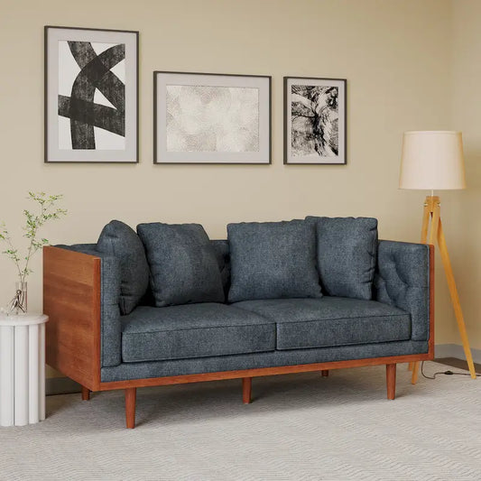 Borah Tufted Loveseat with Accent Pillows by Christopher Knight Home