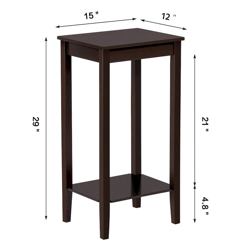 Wood Tall Bedside Living Room Sofa Side End Table Furnture