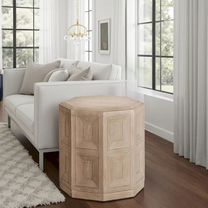 Kizie Accent Side End Table, Tawny Brown Wood, Rectangular 20 Inch