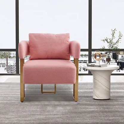 Pink 24.41 Upholstered Accent Chair with Gold Legs (Set of 2)