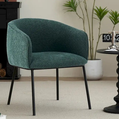 Set of 1 Boucle Upholstered Accent Barrel Armchair