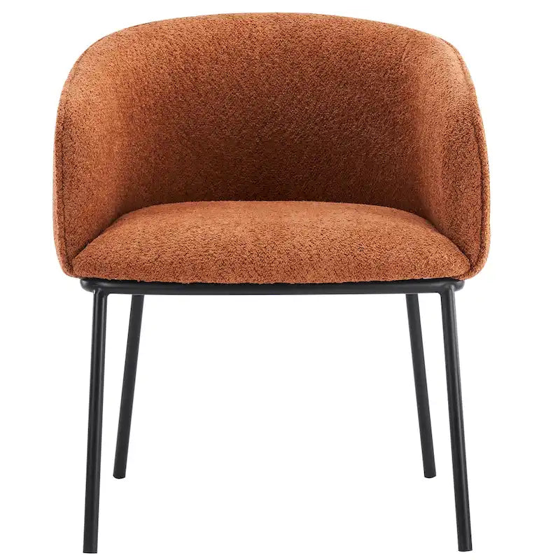 Set of 1 Boucle Upholstered Accent Barrel Armchair