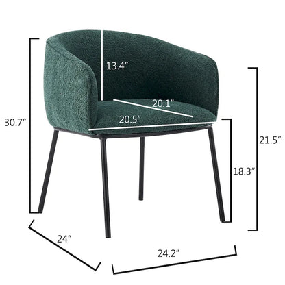 Set of 1 Boucle Upholstered Accent Barrel Armchair