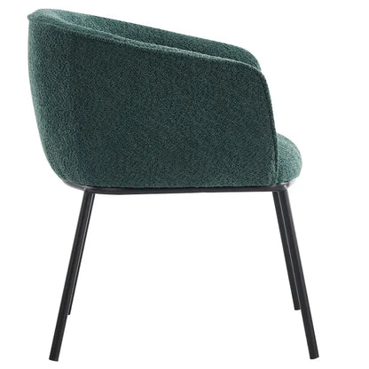 Set of 1 Boucle Upholstered Accent Barrel Armchair