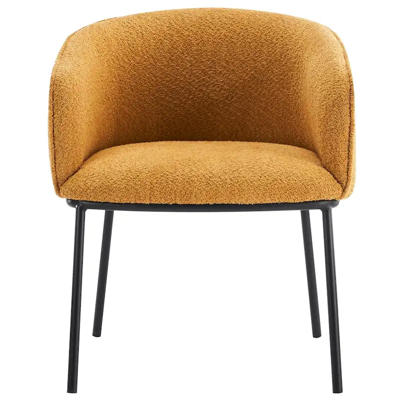 Set of 1 Boucle Upholstered Accent Barrel Armchair