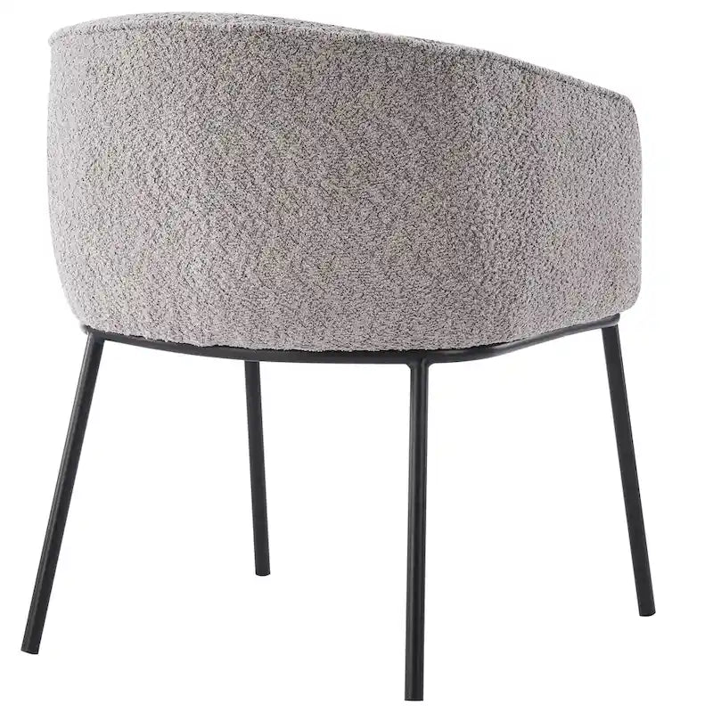 Set of 1 Boucle Upholstered Accent Barrel Armchair