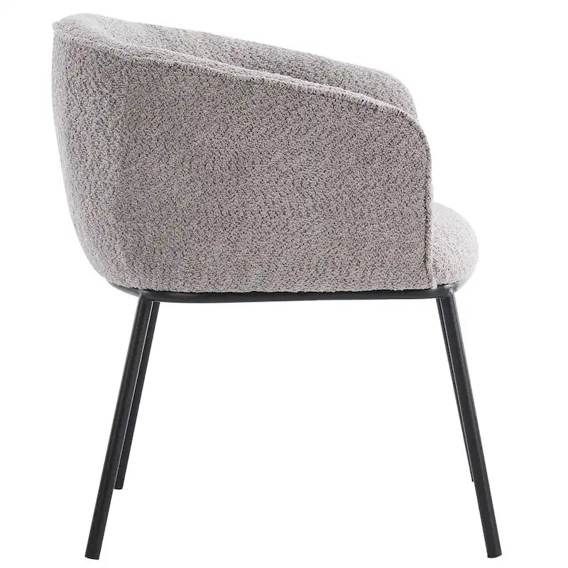 Set of 1 Boucle Upholstered Accent Barrel Armchair