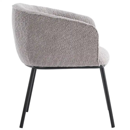 Set of 1 Boucle Upholstered Accent Barrel Armchair