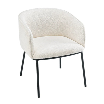 Set of 1 Boucle Upholstered Accent Barrel Armchair