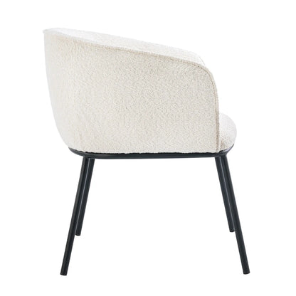 Set of 1 Boucle Upholstered Accent Barrel Armchair