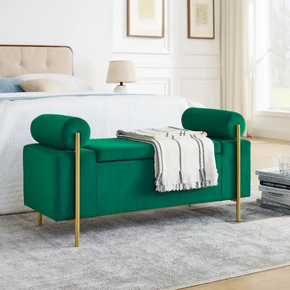 Upholstered Velvet Storage Bench