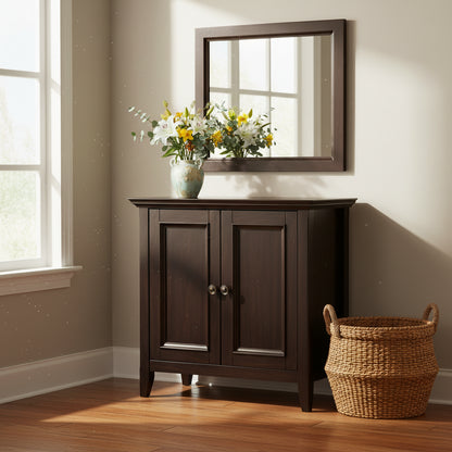 Solid Wood Transitional Low Storage Cabinet - 32w x 14d x 31 h