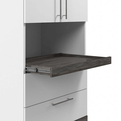 Narrow Storage Cabinet with Drawers and Pull-Out Shelf
