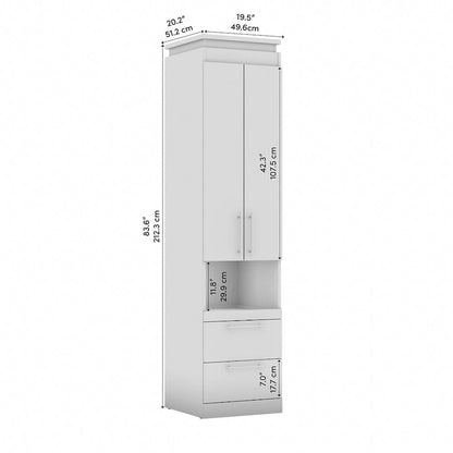 Narrow Storage Cabinet with Drawers and Pull-Out Shelf