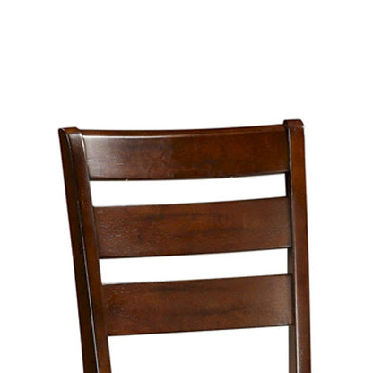 Wooden Counter Height Armless Chair, Walnut brown, Set of 2