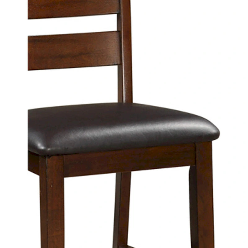 Wooden Counter Height Armless Chair, Walnut brown, Set of 2