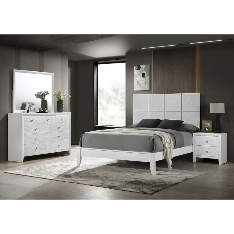 5 Piece White Panel Bedroom Set