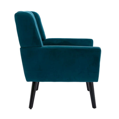 Velvet Upholstered Accent Chair Modern Living Room Lounge Arm Chairs with Ergonomic Backrest Chair