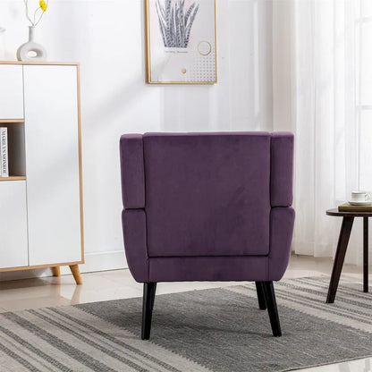 Velvet Upholstered Accent Chair Modern Living Room Lounge Arm Chairs with Ergonomic Backrest Chair