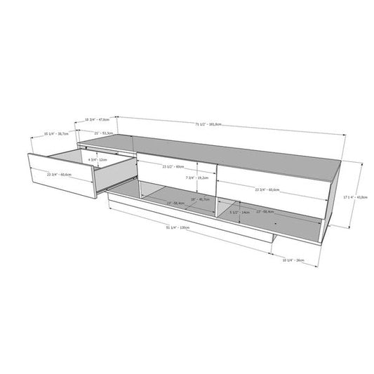 72-inch 3-Drawer TV Stand