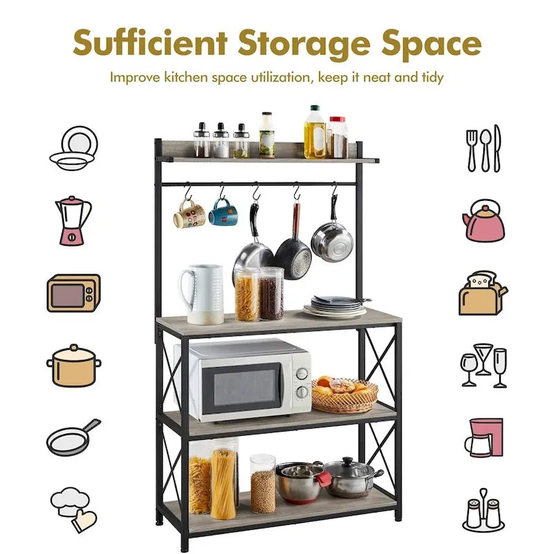 4-Tier Storage Shelf Kitchen baker's Microwave Oven Stand