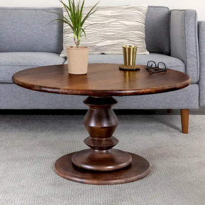 Solid Wood Pedestal Coffee Table