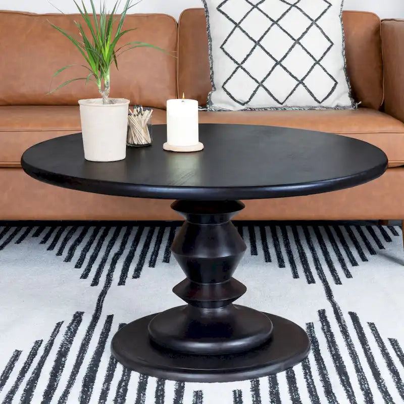 Solid Wood Pedestal Coffee Table