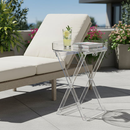 Round Acrylic Folding Tray Table
