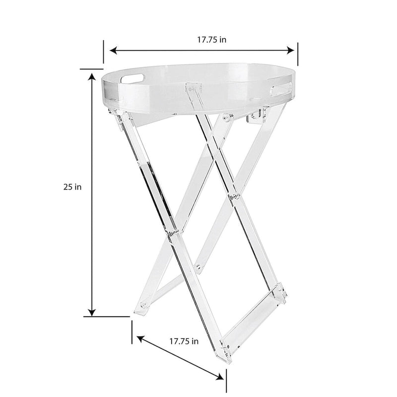 Round Acrylic Folding Tray Table